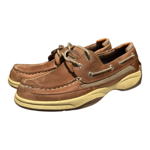 Sperry Top Sider Other - SPERRY Billfish 3-Eye Boat Shoes Brown Leather Men’s Size 9 M Casual Deck Dock